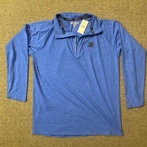 Undefeated Technical II Half Zip Heather Blue Long Sleeves Shirt Sz Large NWT